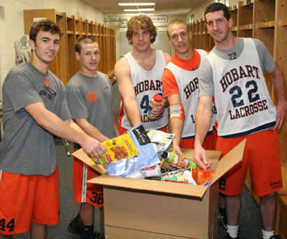 Preparing packages to be shipped to the Marines of Fox Company, 1st Platoon.